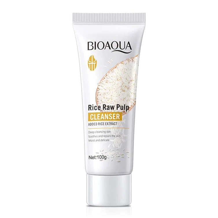 BIOAQUA Rice Raw Pulp Facial Cleanser Brightening & Moisturizing Face Wash 100g