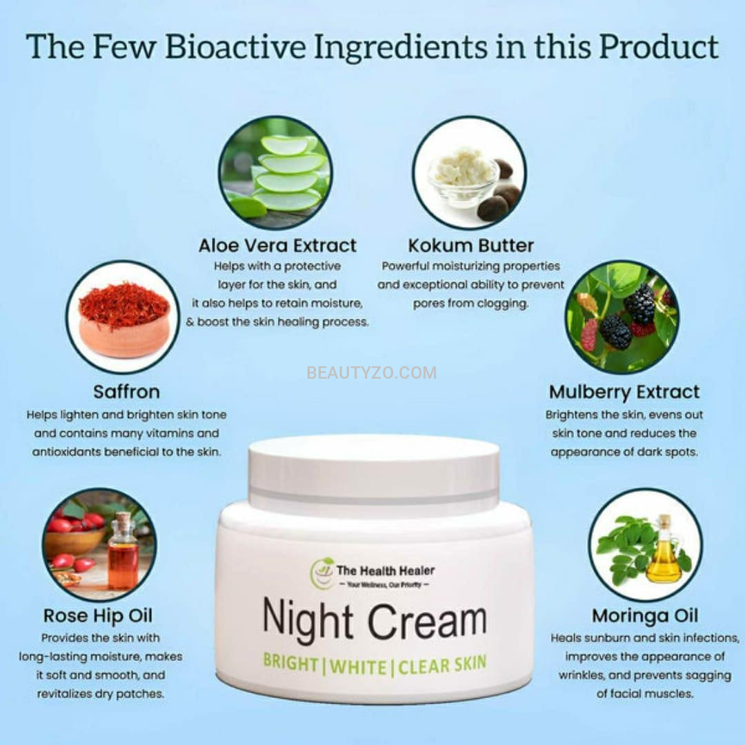 The Health Healer Night Cream for Bright, White & Clear Skin